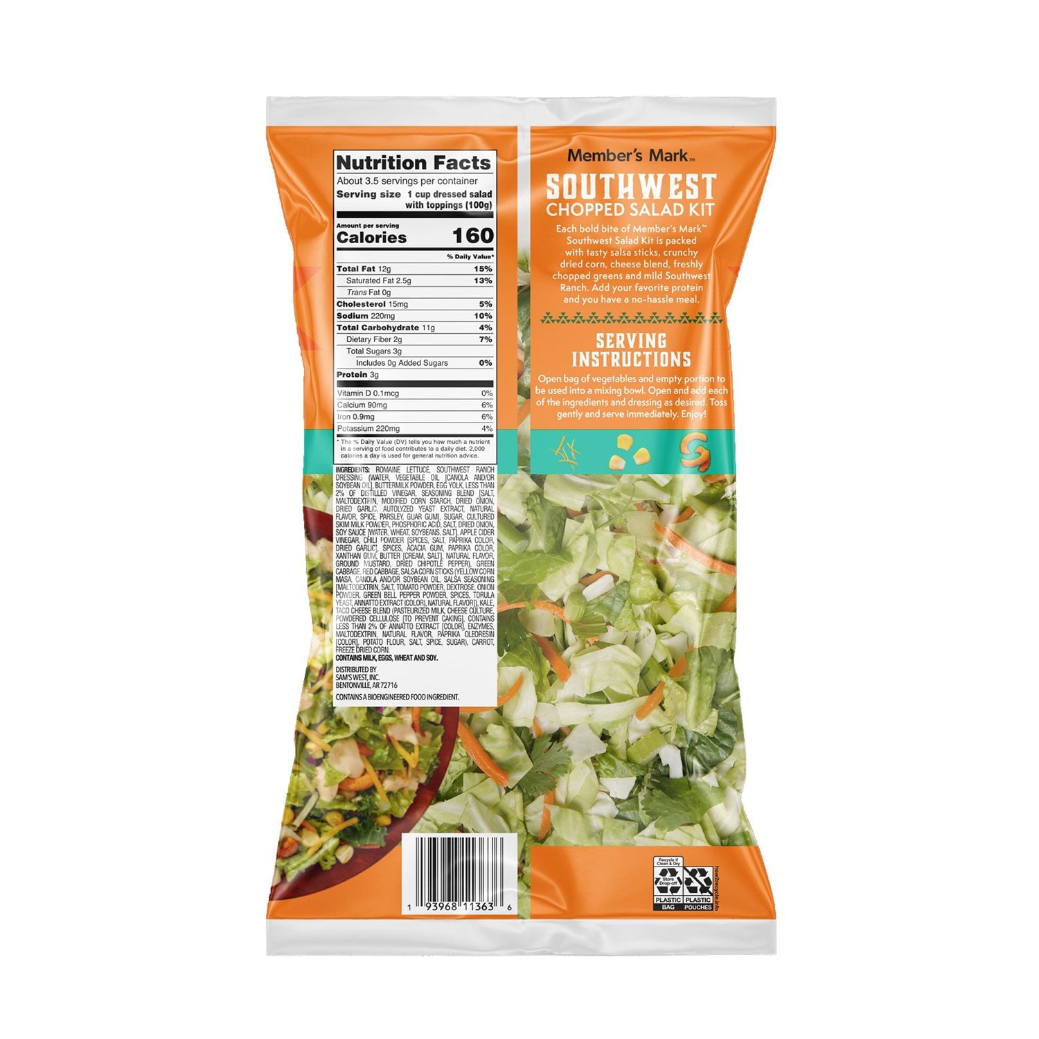 Member's Mark Southwest Chopped Salad Kit, 12 oz.