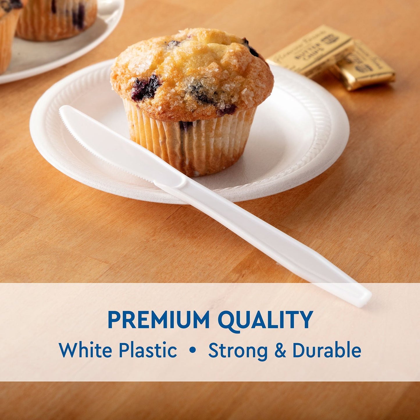 Member's Mark White Plastic Knives, Heavyweight, 600 ct.