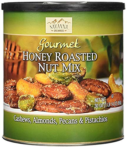 Savanna Orchards Gourmet Honey Roasted Nut Mix - Cashews, Almonds, Pecans and Pistachios Economy 2 Pack s#BVBr(30 oz Each)