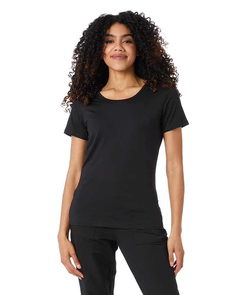 32 DEGREEES Women’s Cool Fitted T-Shirt | Lightweight| Quick Dry | Fitted, Black, Large