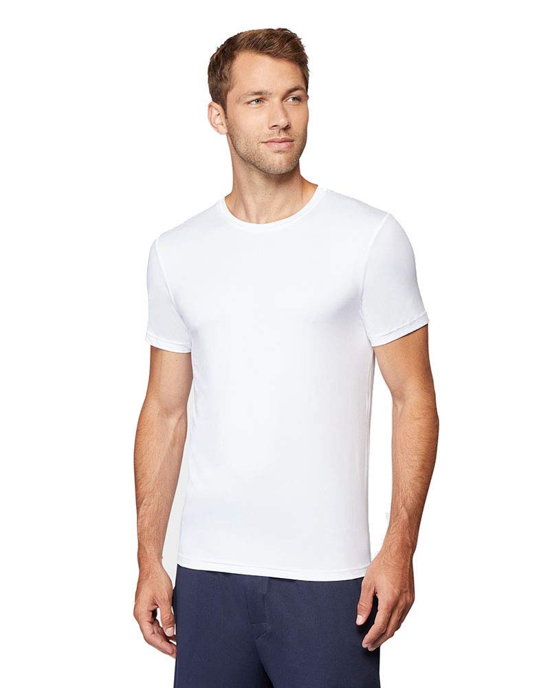 32 Degrees Mens Cool Quick Dry Active Basic Crew T-Shirt, White, X-Large