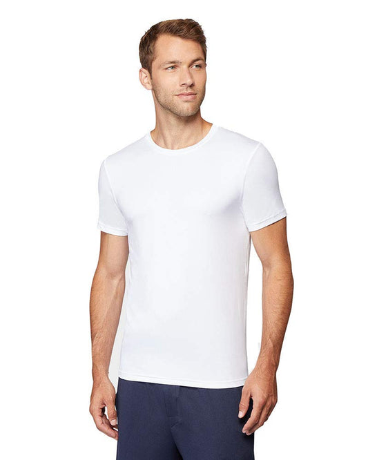 32 Degrees Mens Cool Quick Dry Active Basic Crew T-Shirt, White, X-Large