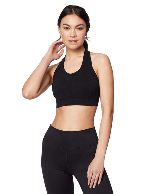 32 Degrees Cool Women’s Racerback Comfort Yoga Lounge Bra with Removable Cups, Black, Small