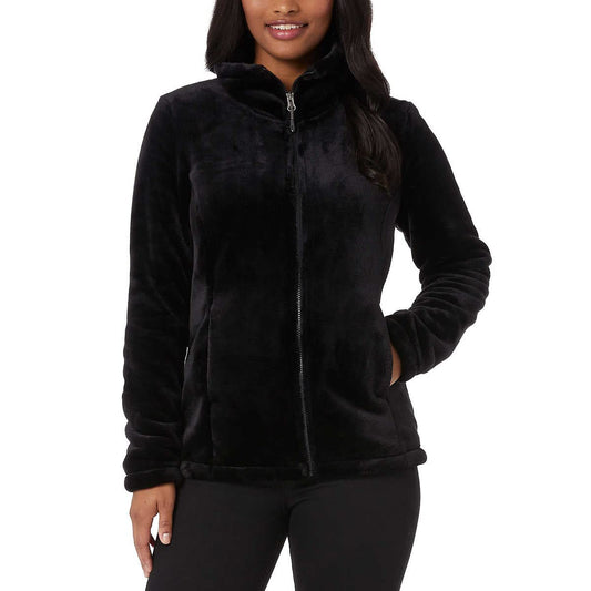32 DEGREES Ladies' Full Zip Plush Jacket (Black, XX-Large)