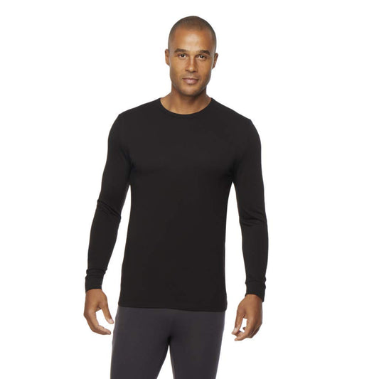 Mens Heat Plus Crew Neck Baselayer Top, Black, Medium