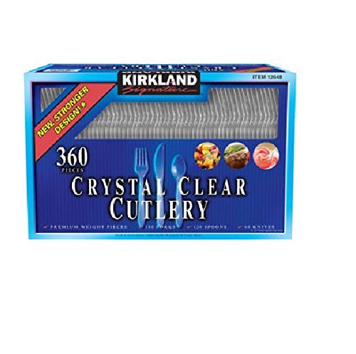 Kirkland Signature Crystal Clear Cutlery, 2 Pack (360 Utensils)
