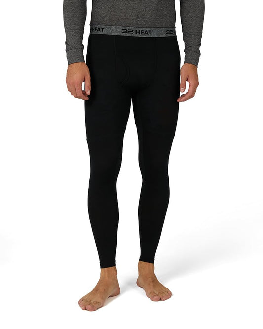 32 Degrees Heat Men's Lightweight Baselayer Legging | 4-Way Stretch | Thermal| Form Fitting, Black, X-Large