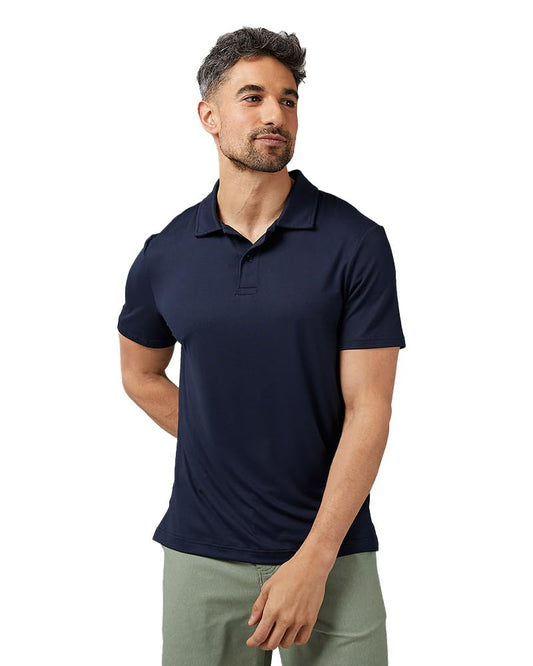 32 Degrees Men's Cool Classic Polo| Slim Fit | Moisture Wicking | 4-Way Stretch |Golf | Tennis, Navy, Medium