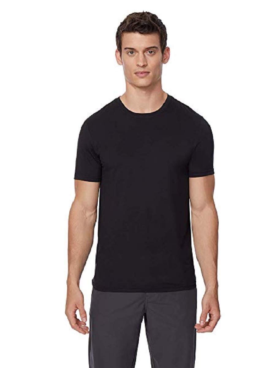 32 DEGREES Cool Mens 2 Pack Short Sleeve Crew Neck T Shirt (Large, Black)