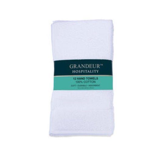4 Wholesale Lots Grandeur Hospitality 12 Hand Towels 100% Cotton, 48 Hand Towels Total