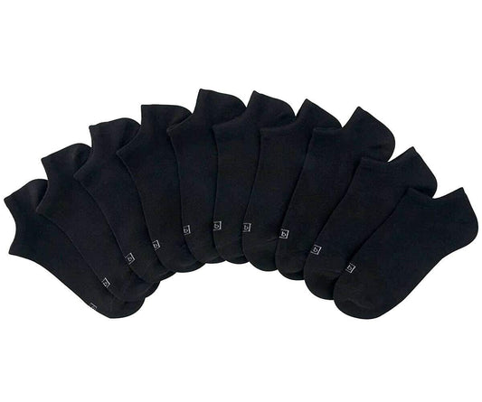 K.Bell Women's 1227349 No Show Fit 10 Pairs Socks (Shoe Size 4-10), Black (4-10)