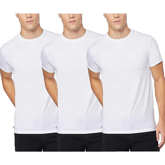 32 DEGREES Men’s Cool Tee Short Sleeve, Crew Neck, Quick Dry, Anti-Odor, 3-Pack (White, XX-Large)