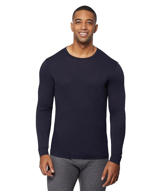32 Degrees Heat Mens Performance Thermal Baselayer Crewneck Long Sleeve Top, Stormy Night, Small