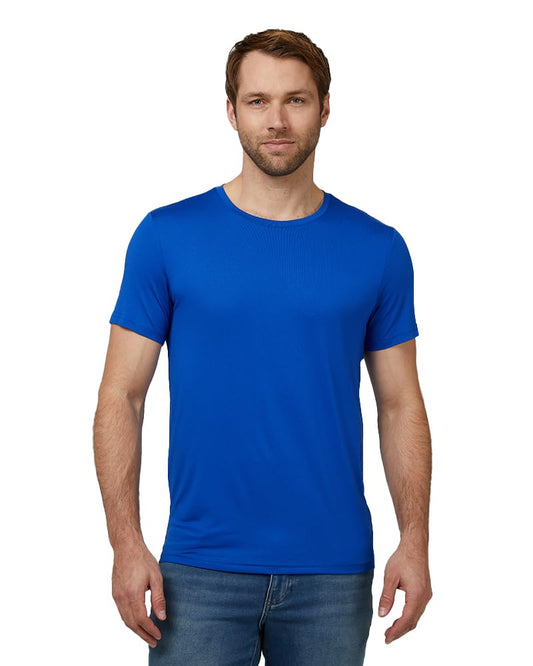 32 Degrees Mens Cool Quick Dry Active Basic Crew T-Shirt, Blue, Medium