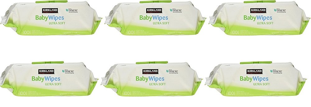 Kirkland Signature Baby Wipes Ultra Soft Unscented Strong Fiber Moisturizes Sensitive Skin Extra Large Wipes Aloe and Vitamin E Hypoallergenic, 600 wipes