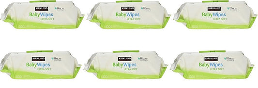 Kirkland Signature Baby Wipes Ultra Soft Unscented Strong Fiber Moisturizes Sensitive Skin Extra Large Wipes Aloe and Vitamin E Hypoallergenic, 600 wipes