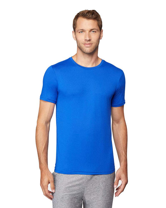 32 Degrees Mens Cool Quick Dry Active Basic Crew T-Shirt, Blue, Medium