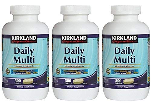 Kirkland Signature Daily Multi Vitamins & Minerals Tablets, 500-Count Bottle (3 Pack)