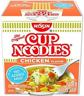Nissin Cup Noodles Ramen Noodle Soup, Chicken Flavor 2.25 Ounce (Pack of 6)