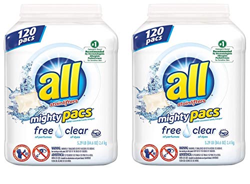 2 Count Product of Mighty Pacs Free & Clear Laundry Detergent (120 ct.) - Laundry Detergents [Bulk Savings]