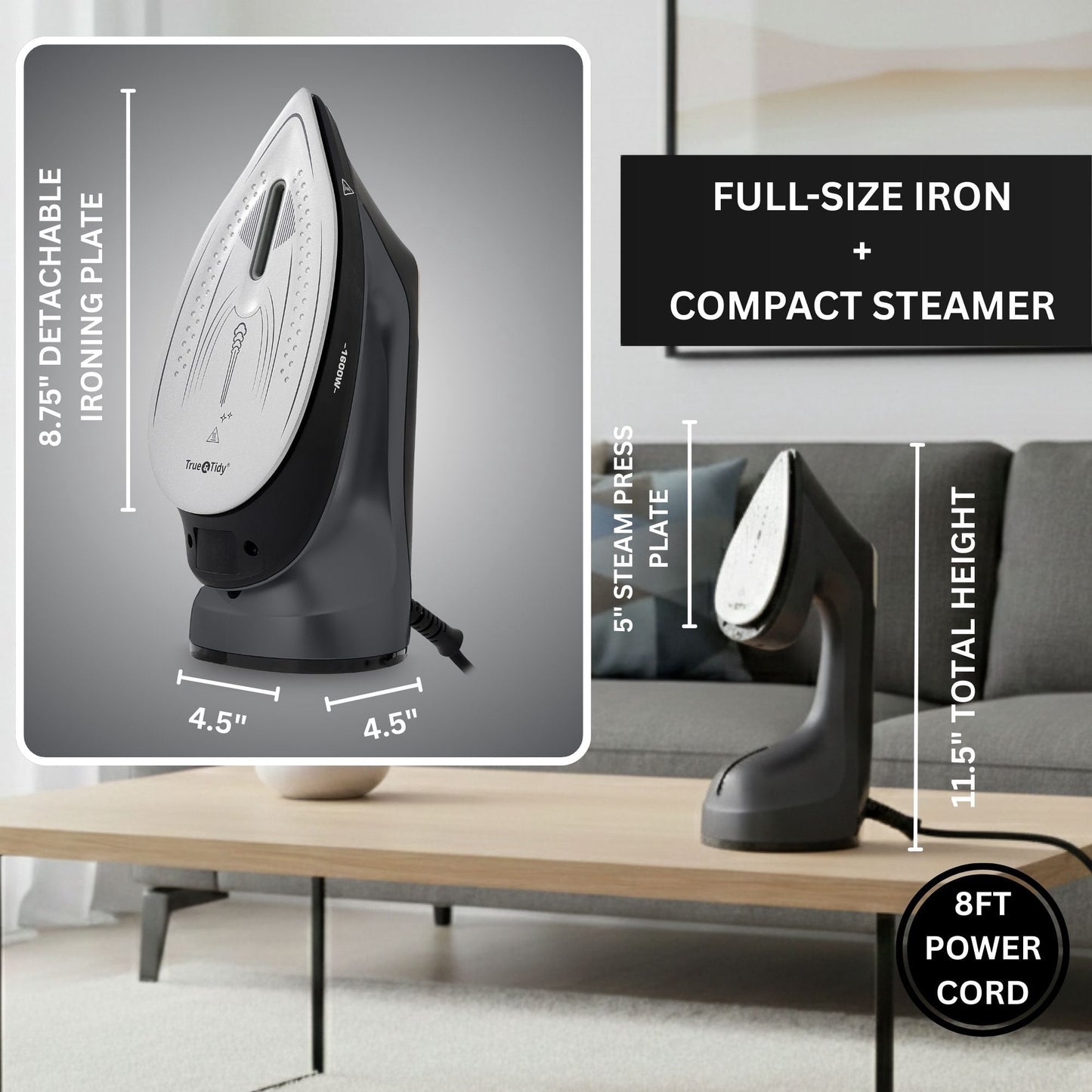 True & Tidy DuoPress XL Iron & Steamer