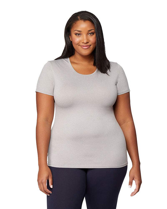 32 Degrees Women Cool Scoop Tee, Grey Heather, Medium