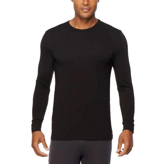Mens Heat Plus Crew Neck Baselayer Top,Heather Black, XLarge