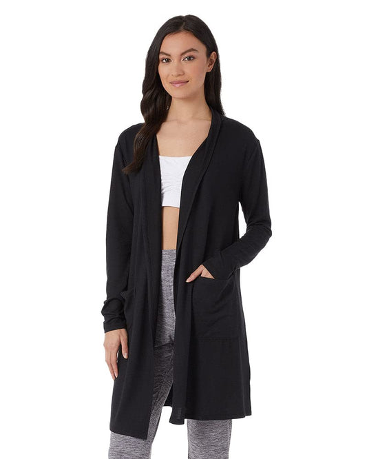 32 Degrees Women's Soft Comfy Cardigan Wrap| Cover Up | Quick Drying | Stretch Comfort | Soft Feel, Black, L/XL