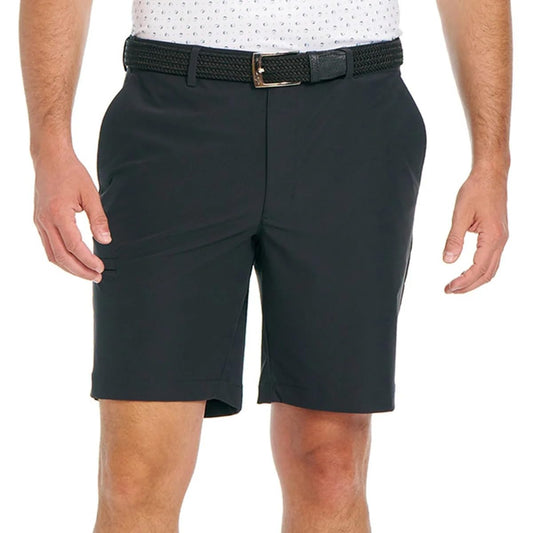 Greg Norman Men’s Stretch Flat Front Lightweight Short - 4-Way Stretch Fabric (Black,32)