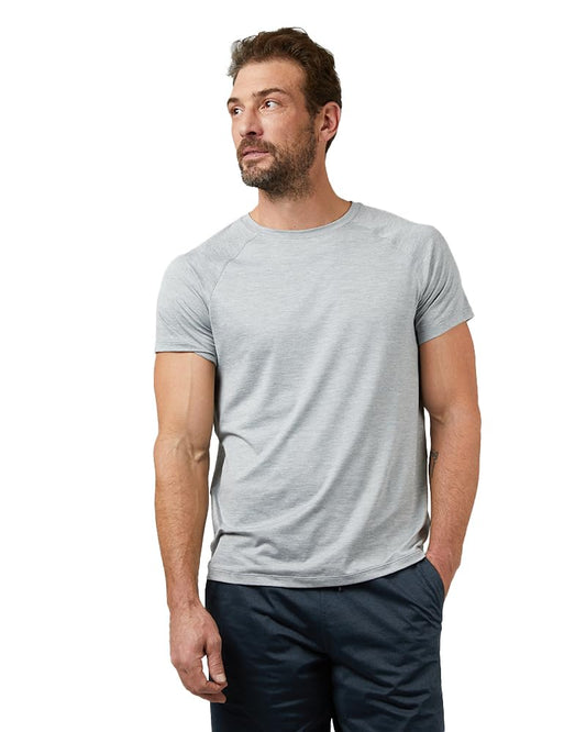 32 Degrees Cool Men’s Active T-Shirt | Raglan Short Sleeve | Quick Dry | Anti-Odor, Lunar Grey Space Dye, XX-Large