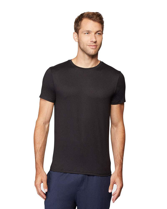 32 Degrees Mens Cool Quick Dry Active Basic Crew T-Shirt, Black, Medium