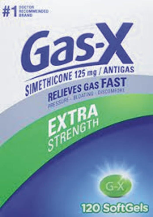 Gas-X Extra 125mg Strength Gas Relief Simethicone 120 Softgels