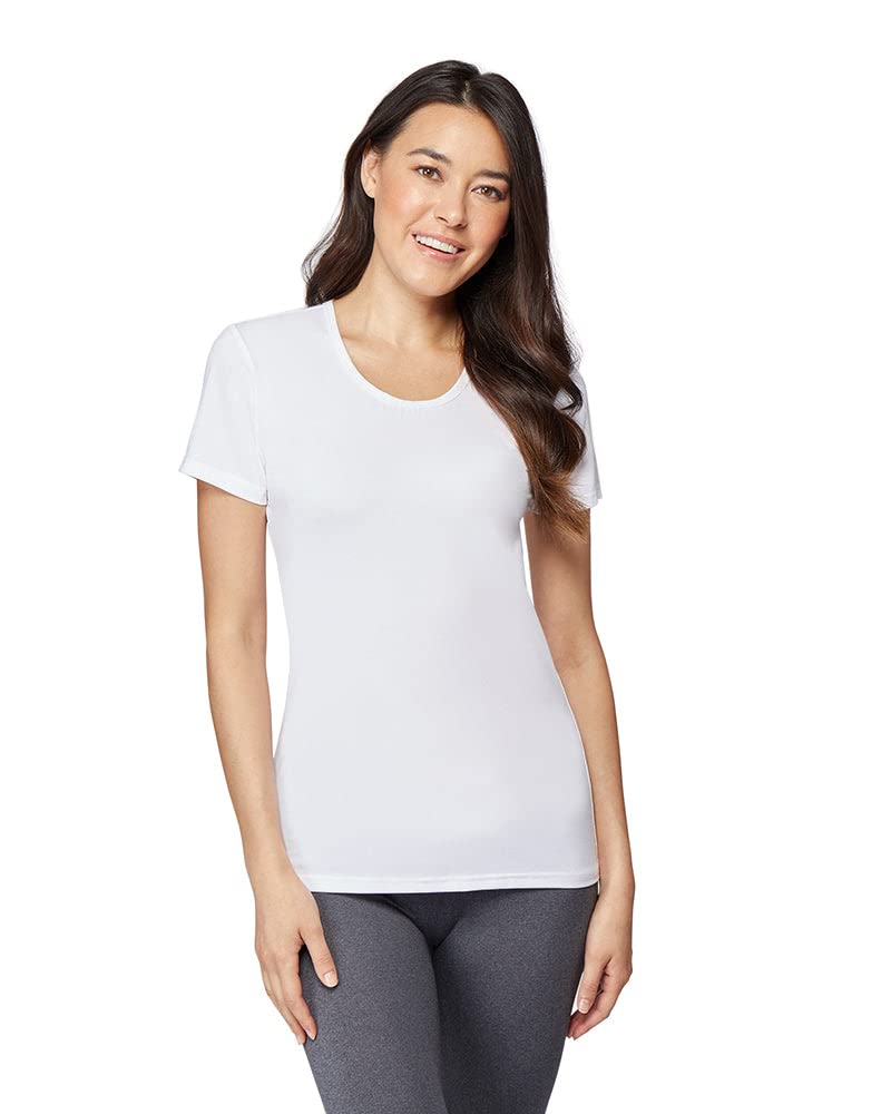 32 DEGREEES Women’s Cool Fitted T-Shirt | Lightweight| Quick Dry | Fitted, White, Small
