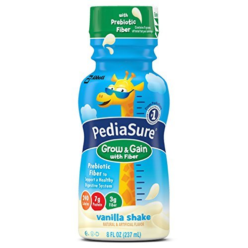 PediaSure Nutrition Drink with Fiber, Vanilla, 8-Ounce (Pack of 24) (Packaging May Vary) by Pediasure