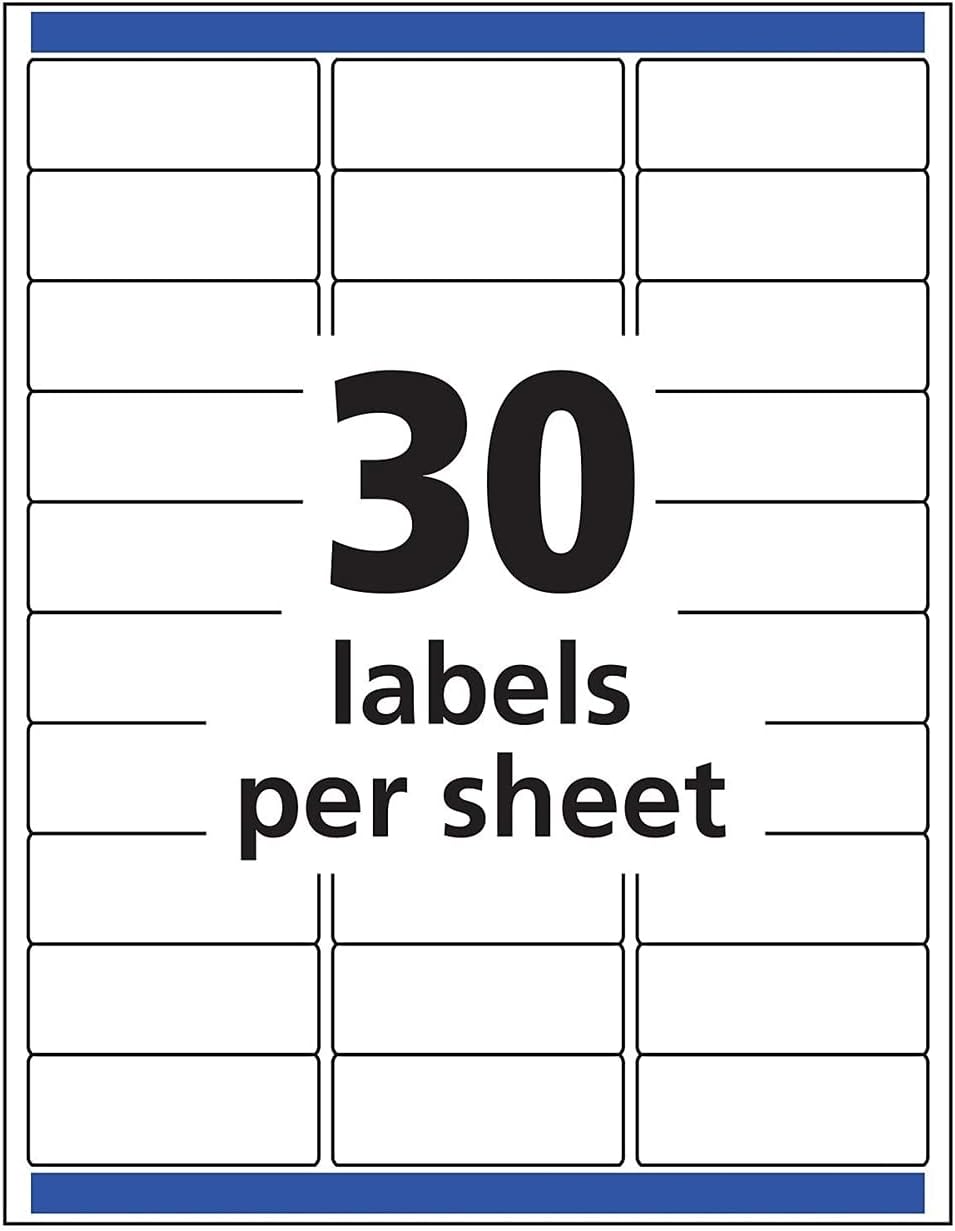 Avery Easy Peel Address Labels, Permanent Adhesive, 1" x 2-5/8", 3750 Labels