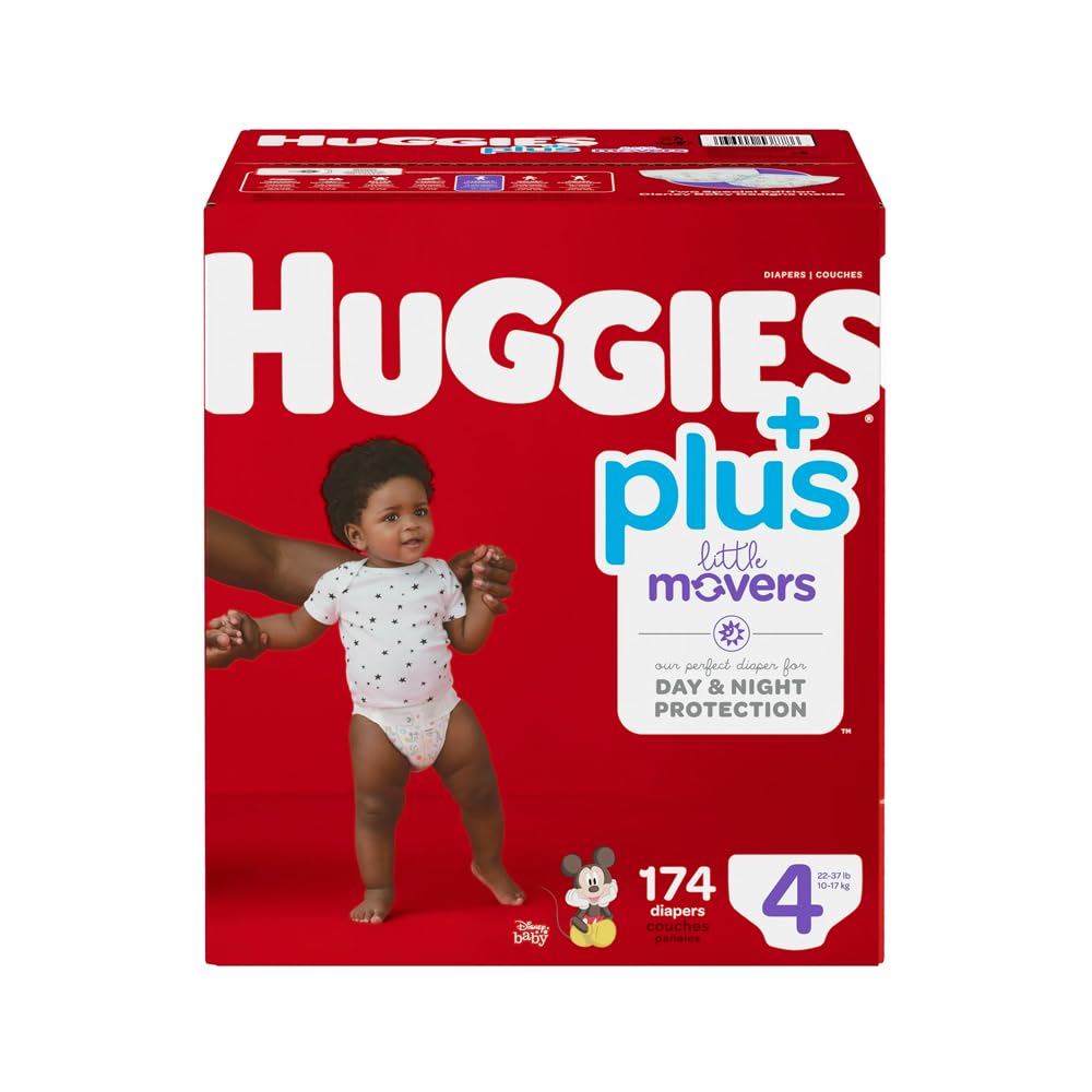 Huggies Plus Diapers, Size 4, 174 Count