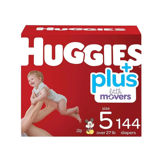 Huggies Plus Diapers, Size 5 (27+ Pounds), 144 Count