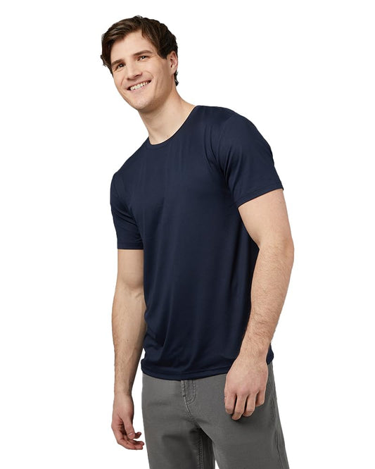 32 Degrees Mens Cool Quick Dry Active Basic Crew T-Shirt, Navy, Large