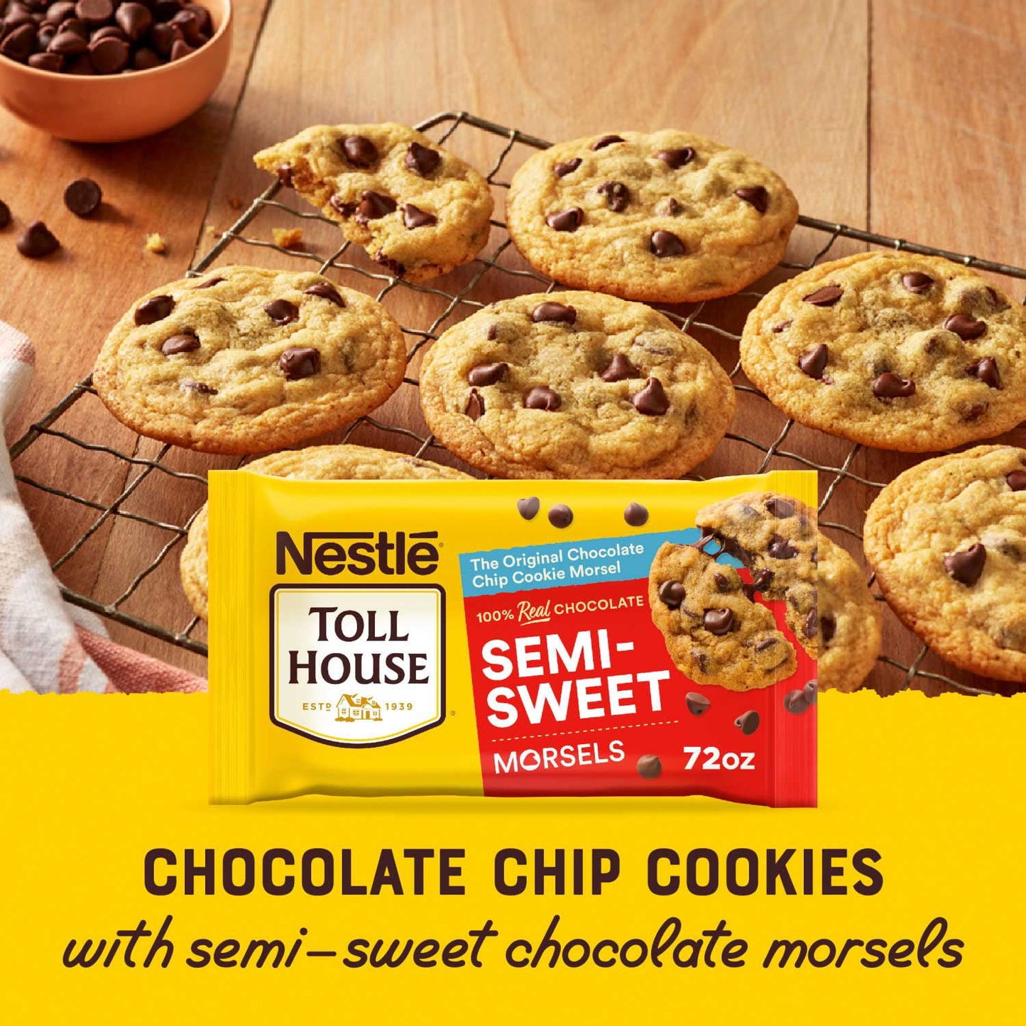 Nestle Toll House Semi-Sweet Chocolate Chips, 72 oz.