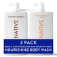 Native Nourish Body Wash, Vanilla Pack, 34 fl. oz., 2 pk.