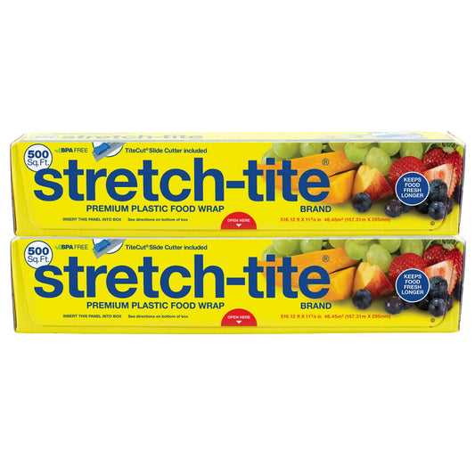 stretch-tite Premium Plastic Food Wrap, 500 sq. ft., 2 pk.