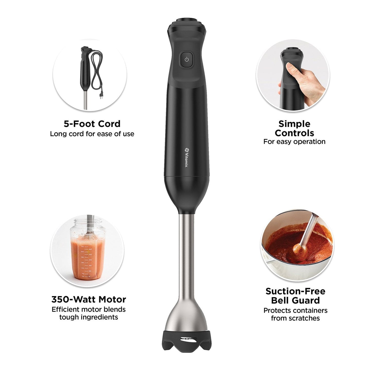Vitamix 2-Speed Immersion Blender + Whisk Attachment