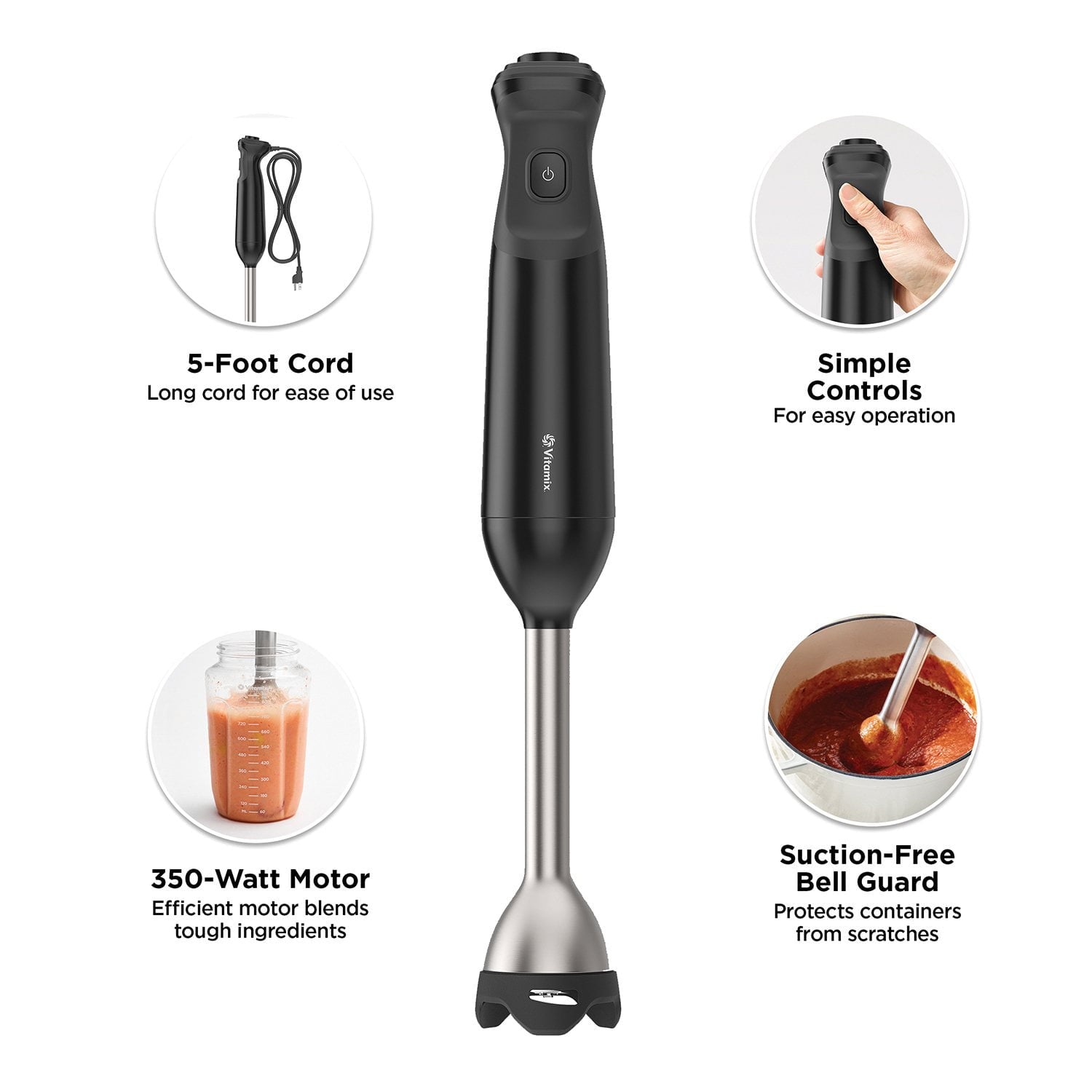 Vitamix 2-Speed Immersion Blender + Whisk Attachment