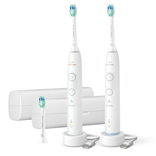 Philips Sonicare Total Clean Rechargeable Toothbrush, White Handles, 2 pk.