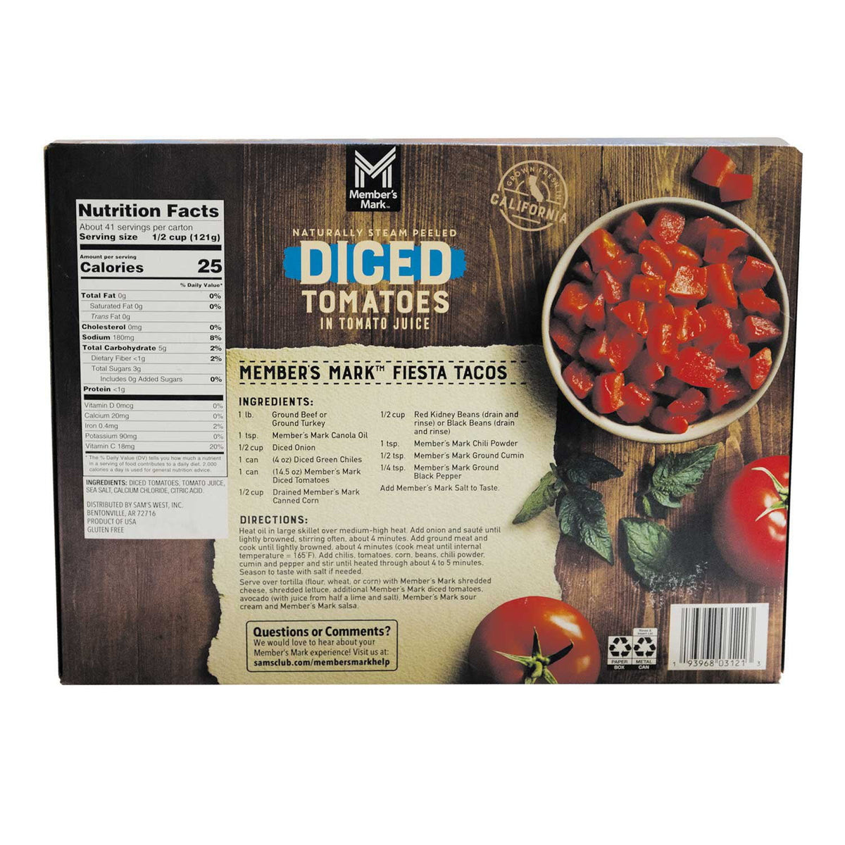 Member's Mark Diced Tomatoes in Tomato Juice, 14.5 oz., 12 pk.