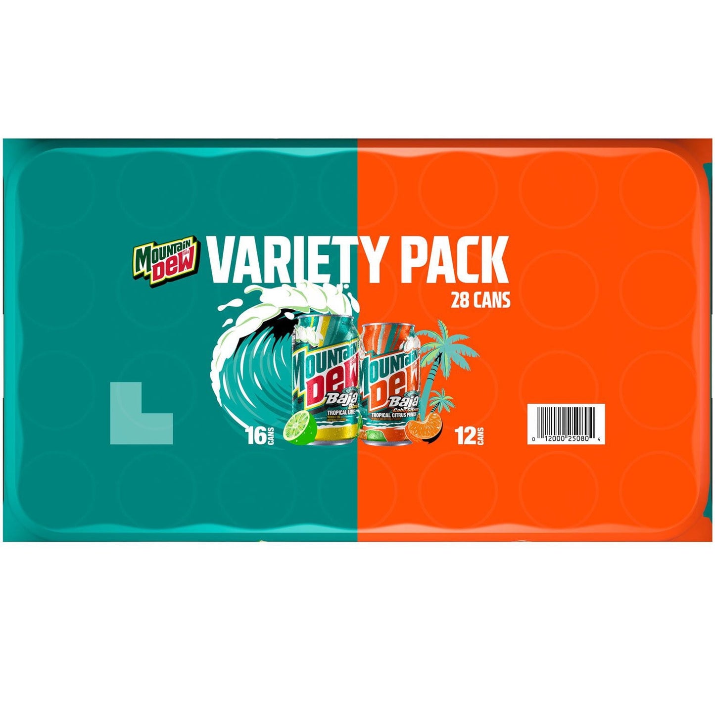 Mountain Dew Baja Blast and Cabo Citrus Variety pack, 12 fl. oz., 28 pk.