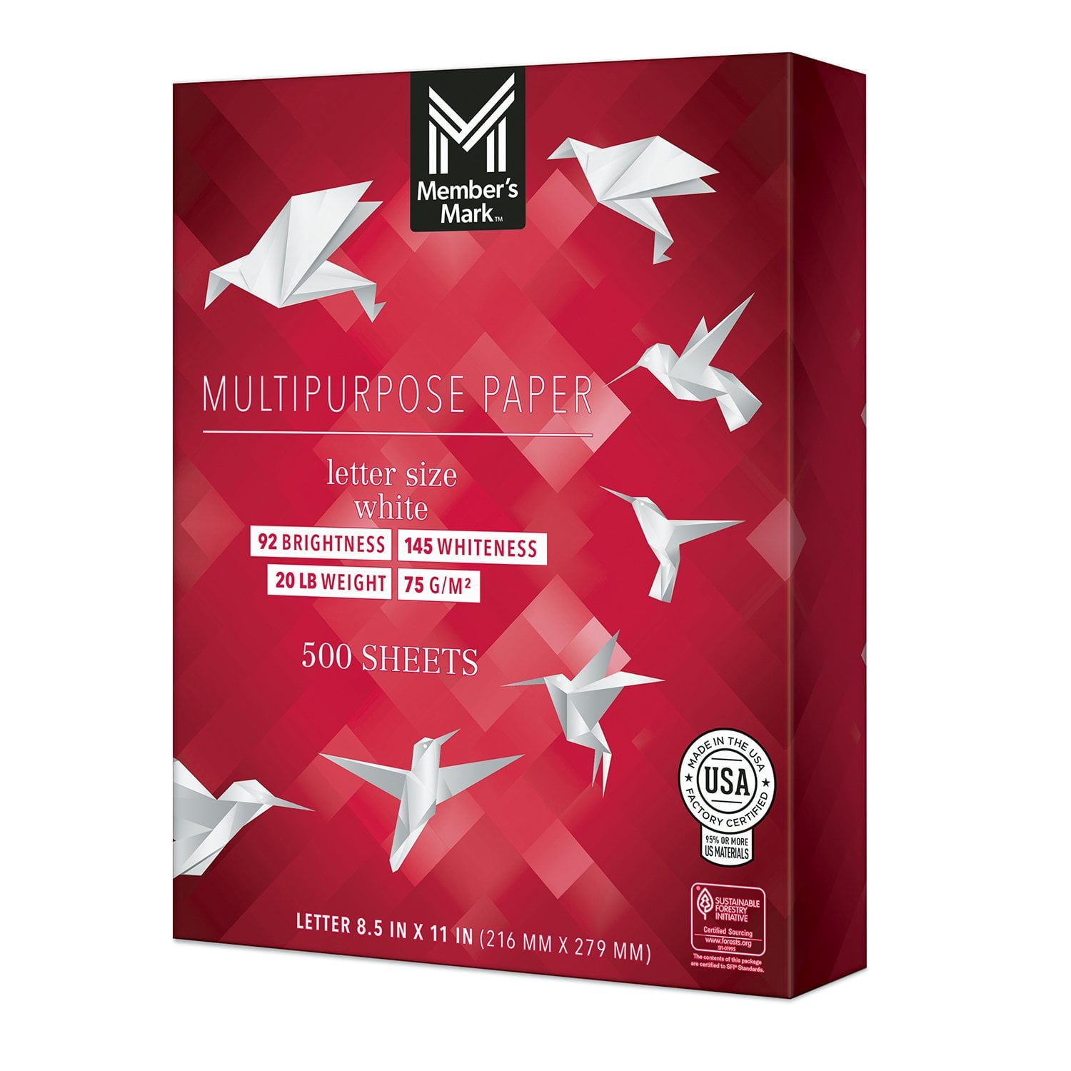 Member's Mark Multipurpose Copy Paper, 8.5 x 11”, 92 Bright, 20 lbs., 10 Reams (5,000 sheets)