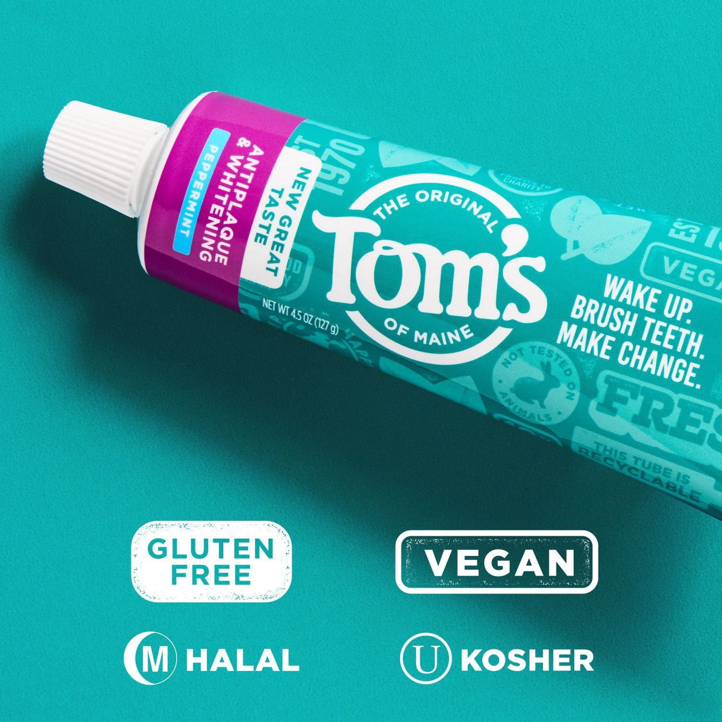 Tom's of Maine Fluoride-Free Antiplaque & Whitening Toothpaste, 4.5 oz., 4 pk.