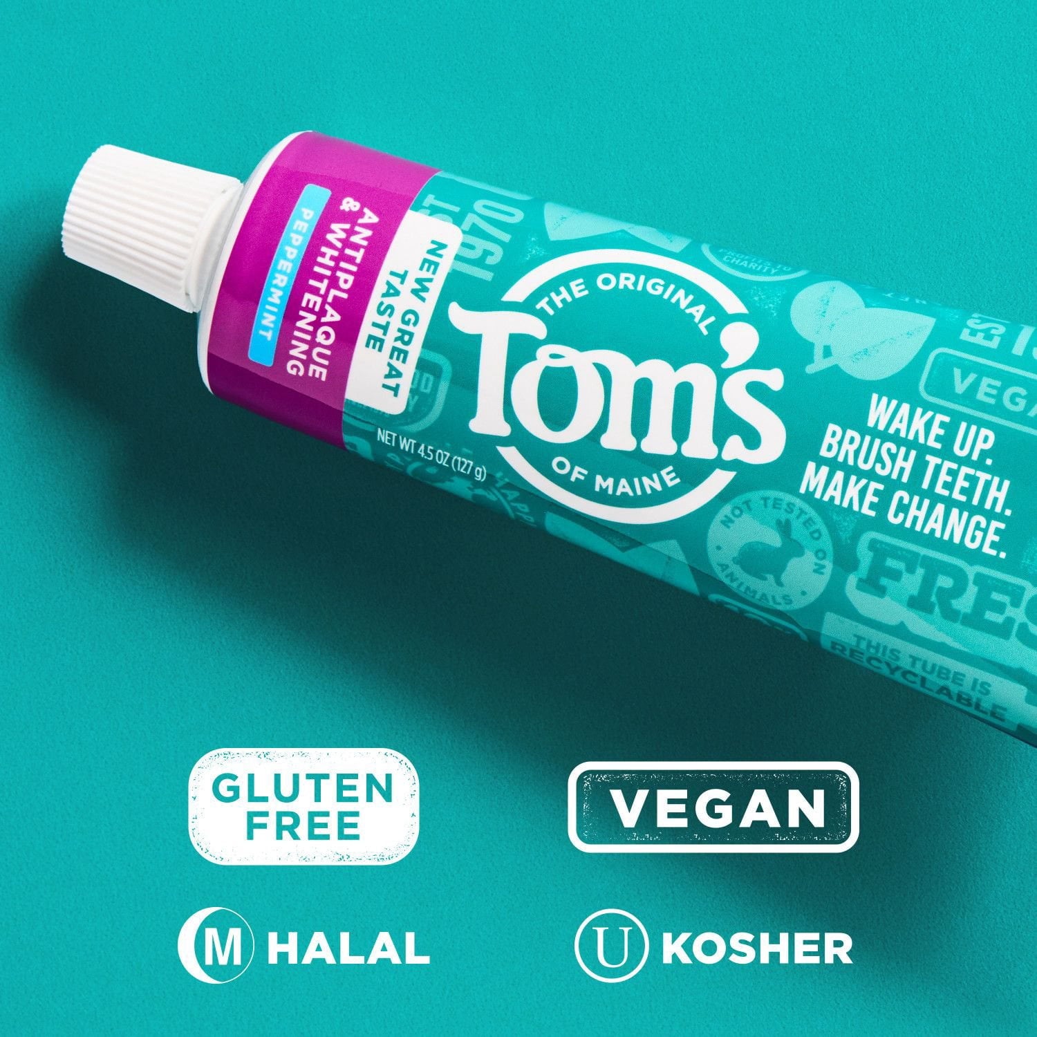 Tom's of Maine Fluoride-Free Antiplaque & Whitening Toothpaste, 4.5 oz., 4 pk.