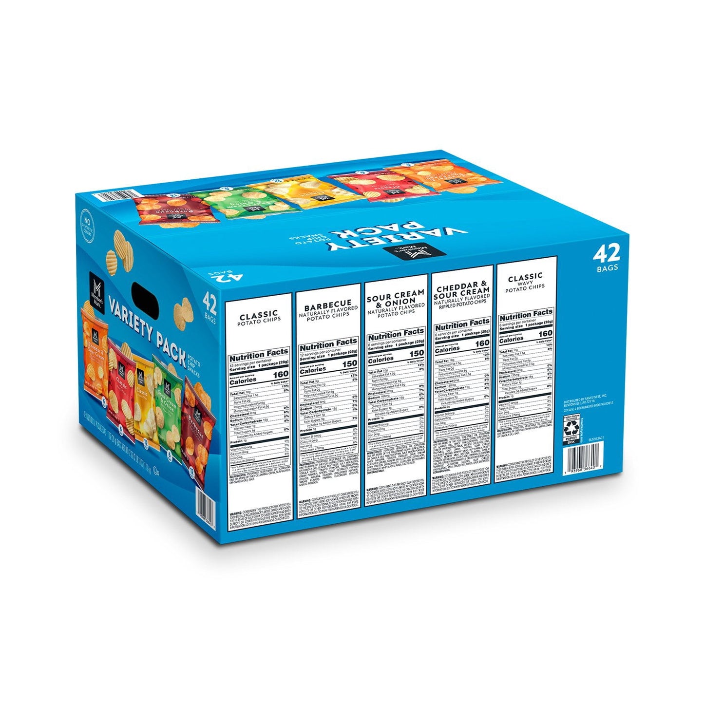 Member's Mark Variety Pack Potato Chips, 1 oz., 42 pk.